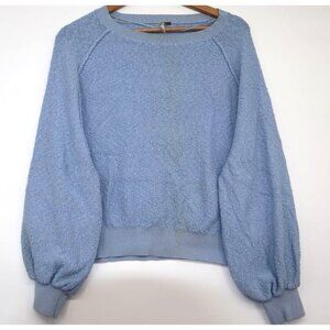 Free People Vintage Y2K Textured Knit Sweater Balloon Sleeves Womens Size M